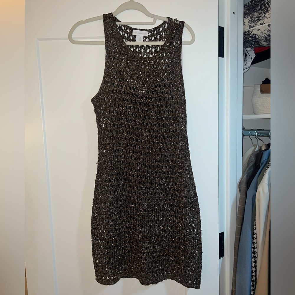 House of Harlow Knit Beaded Mini Dress